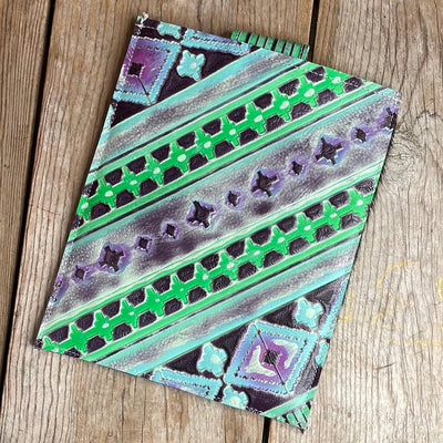 13'' Tablet Sleeve - Red Brindle w/ 90's Party-13'' Tablet Sleeve-Western-Cowhide-Bags-Handmade-Products-Gifts-Dancing Cactus Designs