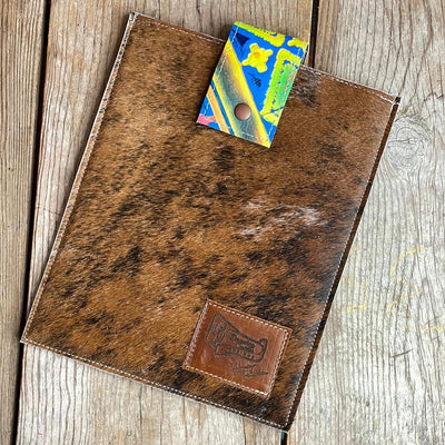 13'' Tablet Sleeve - Red Brindle w/ Neon Trip-13'' Tablet Sleeve-Western-Cowhide-Bags-Handmade-Products-Gifts-Dancing Cactus Designs
