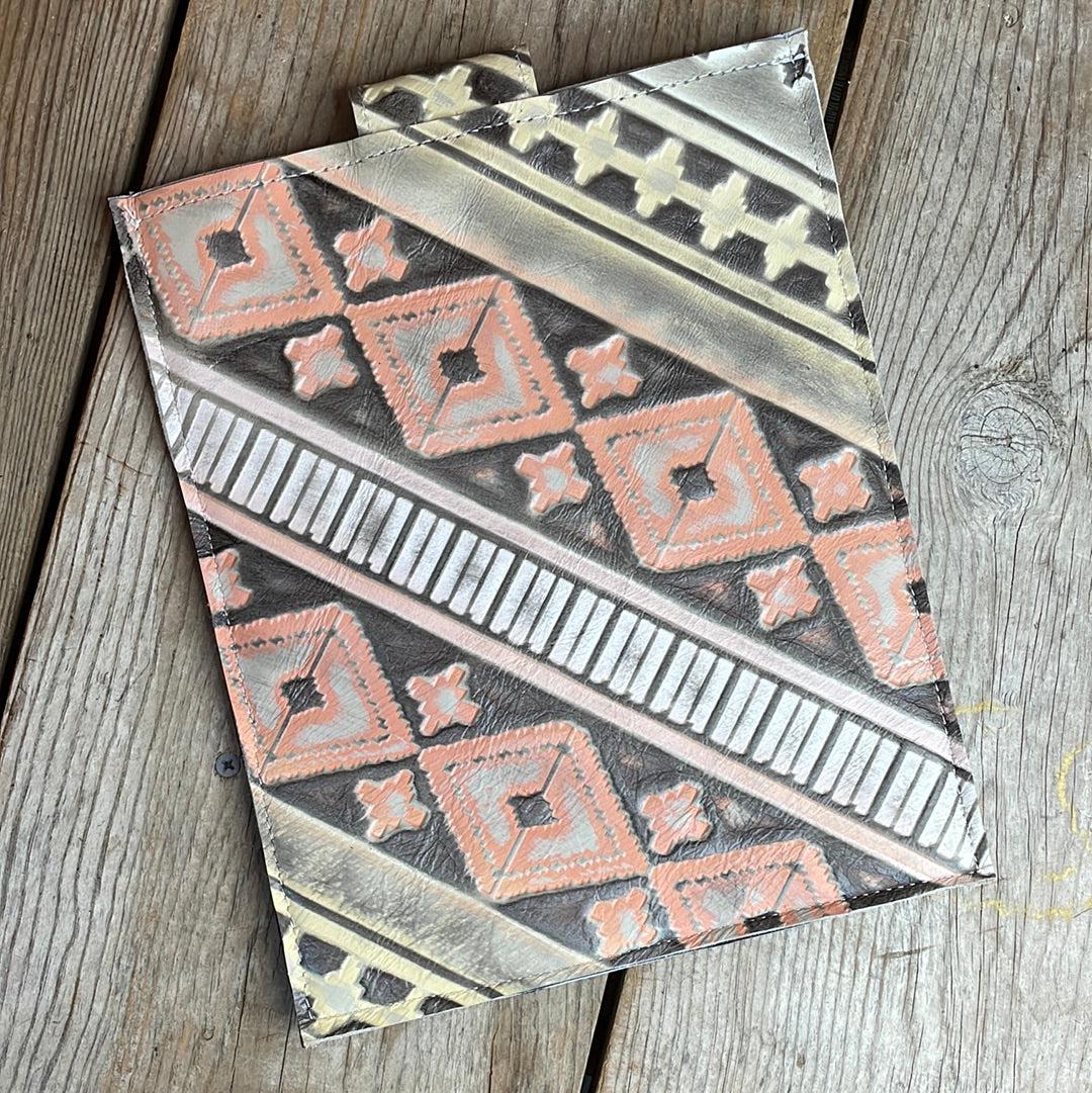 13'' Tablet Sleeve - Rosegold Acid w/ Adobe Navajo-13'' Tablet Sleeve-Western-Cowhide-Bags-Handmade-Products-Gifts-Dancing Cactus Designs