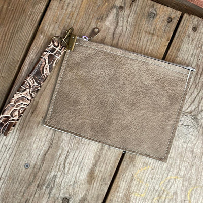 134 Make-up bag - Tricolor w/ Copper Penny Aztec-Make-up bag-Western-Cowhide-Bags-Handmade-Products-Gifts-Dancing Cactus Designs