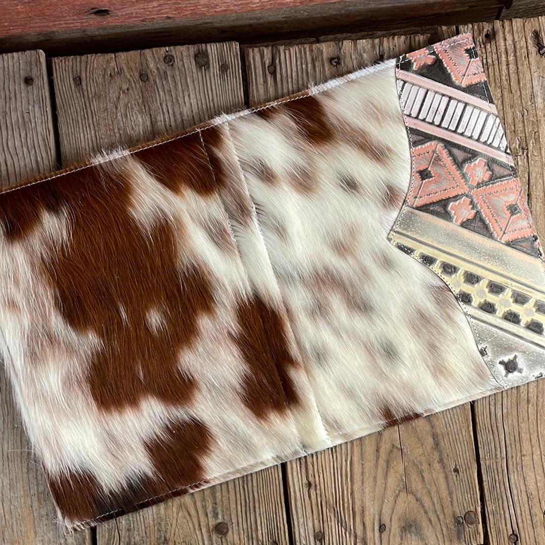 137 Large Notepad Cover - Tricolor w/ Adobe Navajo-Large Notepad Cover-Western-Cowhide-Bags-Handmade-Products-Gifts-Dancing Cactus Designs