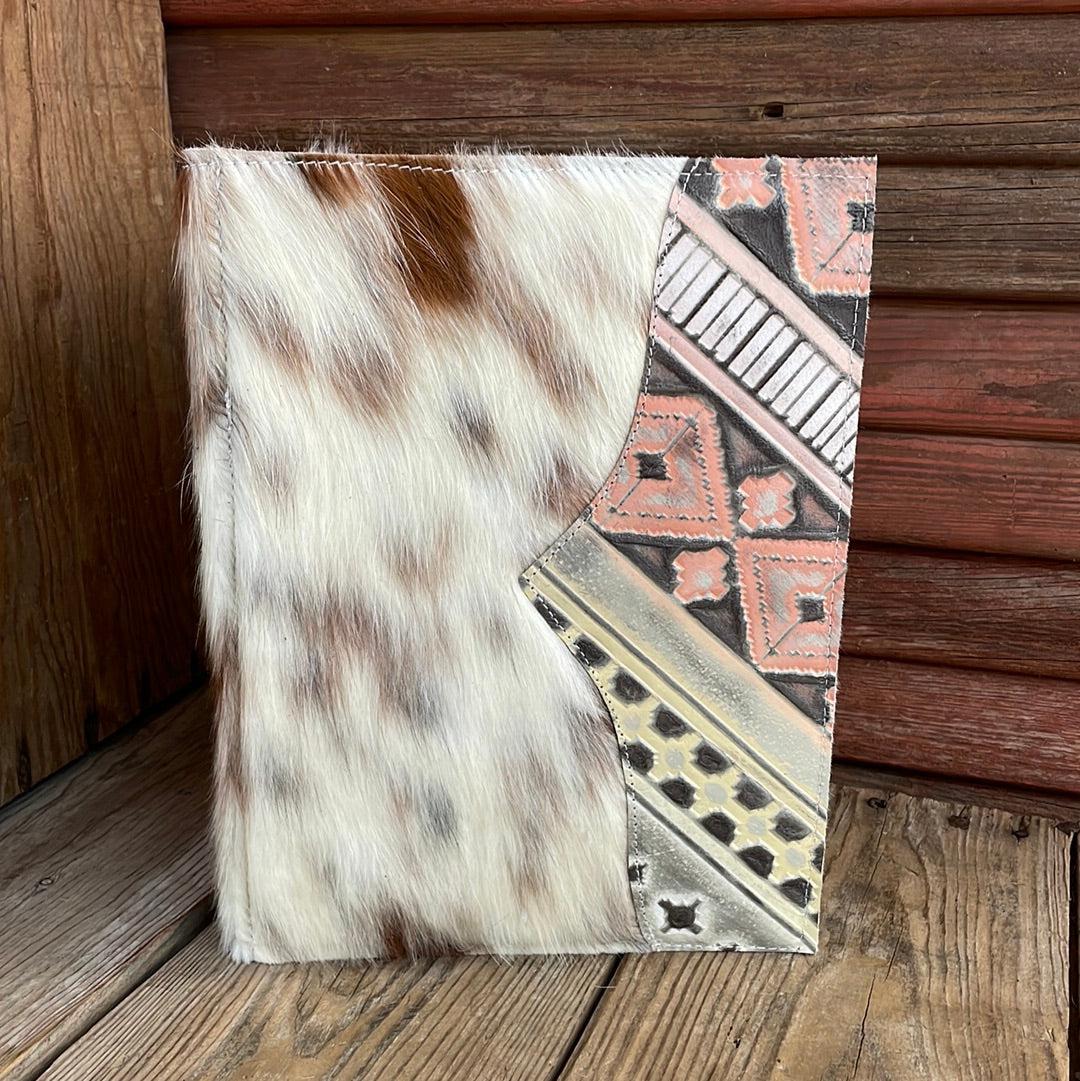 137 Large Notepad Cover - Tricolor w/ Adobe Navajo-Large Notepad Cover-Western-Cowhide-Bags-Handmade-Products-Gifts-Dancing Cactus Designs