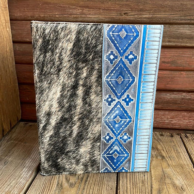 139 Large Notepad Cover - Brindle w/ Rocky Mountain Navajo-Large Notepad Cover-Western-Cowhide-Bags-Handmade-Products-Gifts-Dancing Cactus Designs