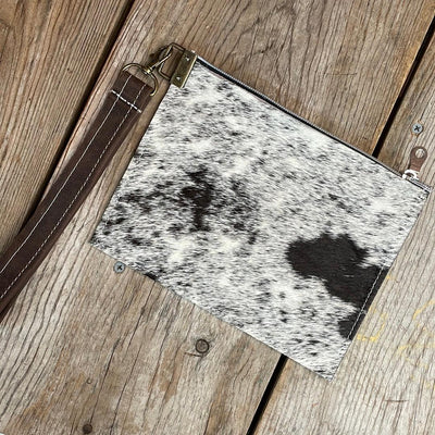 148 Make-up bag - Black & White w/ Sage Navajo-Make-up bag-Western-Cowhide-Bags-Handmade-Products-Gifts-Dancing Cactus Designs