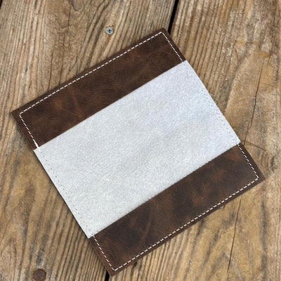159 Checkbook Cover - Tricolor w/ Wyoming Tool-Checkbook Cover-Western-Cowhide-Bags-Handmade-Products-Gifts-Dancing Cactus Designs