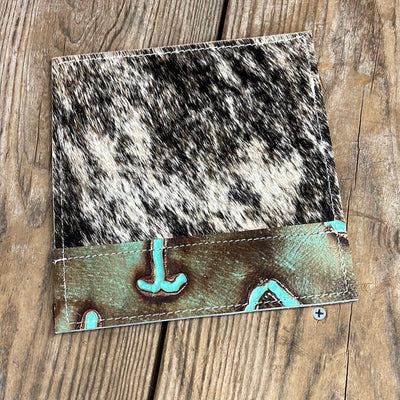 162 Checkbook Cover - Brindle w/ Patina Brands-Checkbook Cover-Western-Cowhide-Bags-Handmade-Products-Gifts-Dancing Cactus Designs