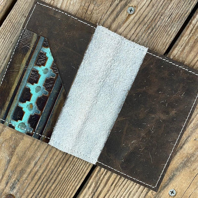 204 Passport Cover - Unicorn w/ Cocoa Navajo-Passport Cover-Western-Cowhide-Bags-Handmade-Products-Gifts-Dancing Cactus Designs