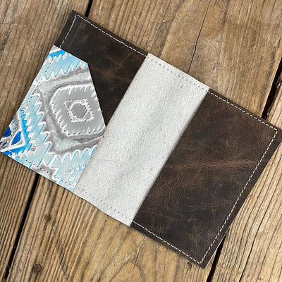 217 Passport Cover - Brindle w/ Rocky Mountain Aztec-Passport Cover-Western-Cowhide-Bags-Handmade-Products-Gifts-Dancing Cactus Designs