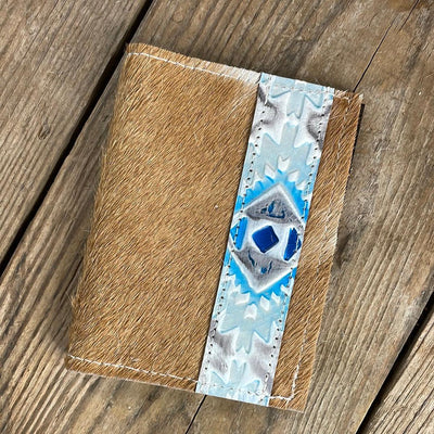 217 Passport Cover - Brindle w/ Rocky Mountain Aztec-Passport Cover-Western-Cowhide-Bags-Handmade-Products-Gifts-Dancing Cactus Designs