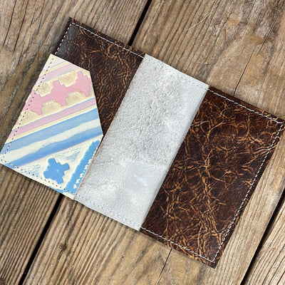 219 Passport Cover - Brindle w/ Encanto Navajo-Passport Cover-Western-Cowhide-Bags-Handmade-Products-Gifts-Dancing Cactus Designs