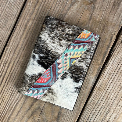 221 Passport Cover - Brindle w/ Rainbow Aztec-Passport Cover-Western-Cowhide-Bags-Handmade-Products-Gifts-Dancing Cactus Designs
