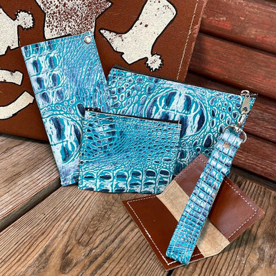 Accessory Set - w/ Glacier Park Croc-Accessory Set-Western-Cowhide-Bags-Handmade-Products-Gifts-Dancing Cactus Designs
