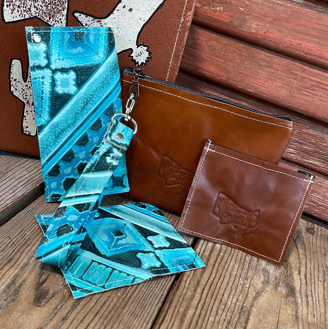 Accessory Set - w/ Turquoise Matrix Navajo-Accessory Set-Western-Cowhide-Bags-Handmade-Products-Gifts-Dancing Cactus Designs