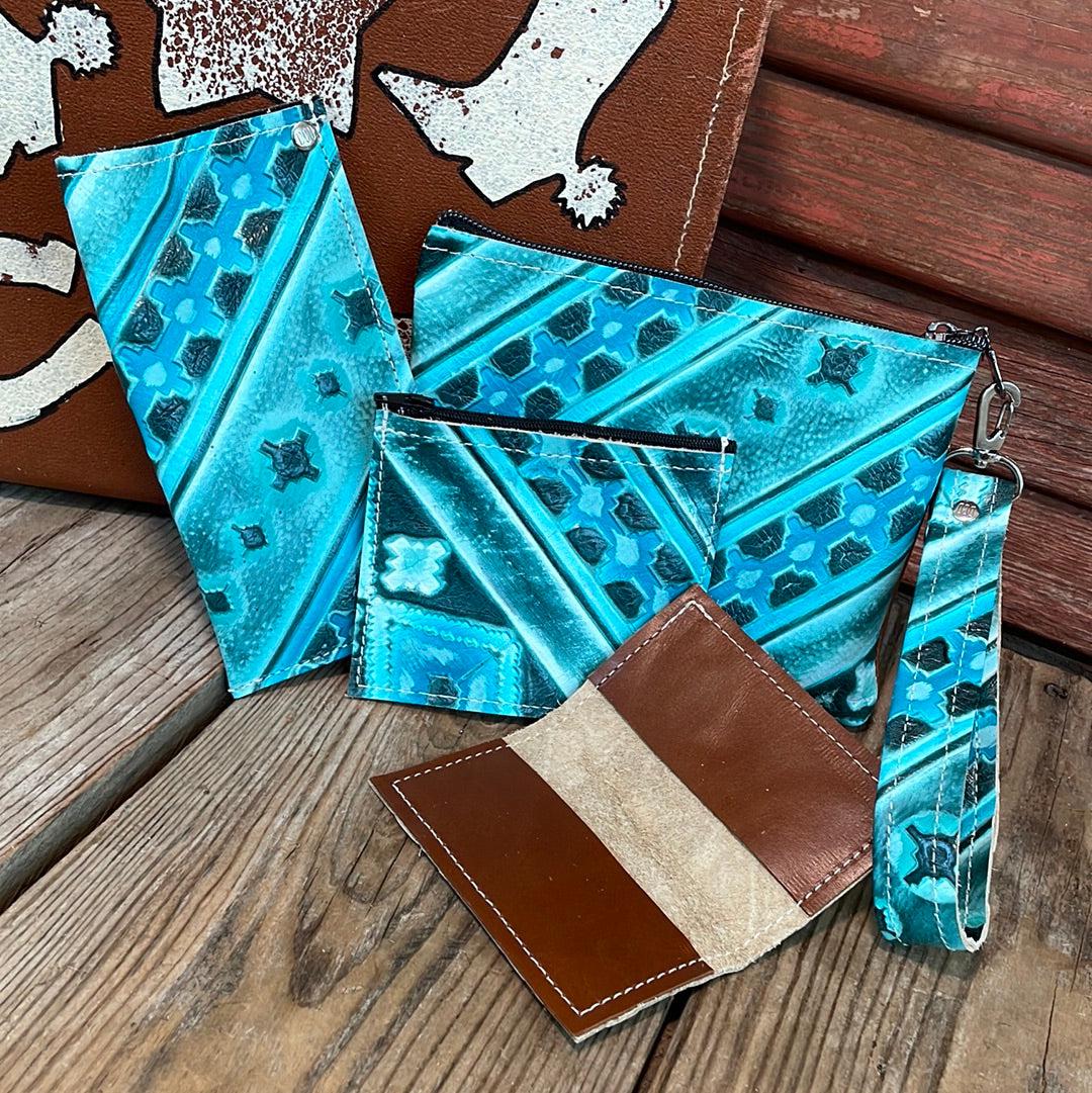 Accessory Set - w/ Turquoise Matrix Navajo-Accessory Set-Western-Cowhide-Bags-Handmade-Products-Gifts-Dancing Cactus Designs