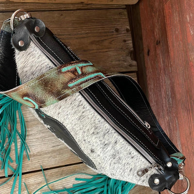 Annie - B&W Speckle w/ Buffalo Design-Annie-Western-Cowhide-Bags-Handmade-Products-Gifts-Dancing Cactus Designs