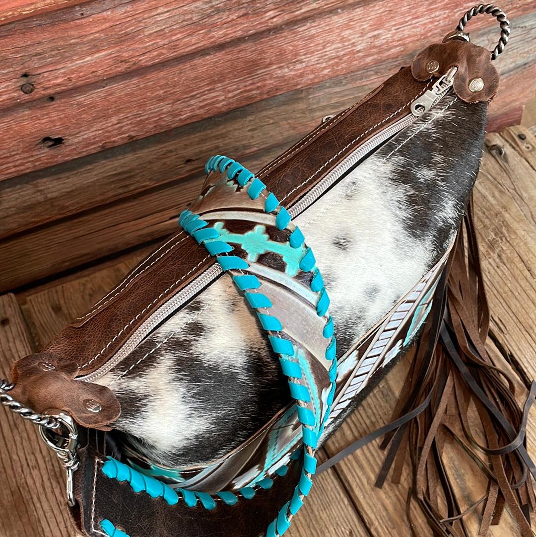Annie - Black & White w/ Cocoa Navajo-Annie-Western-Cowhide-Bags-Handmade-Products-Gifts-Dancing Cactus Designs