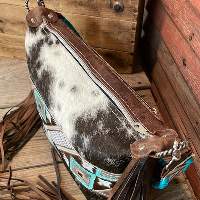 Annie - Black & White w/ Cocoa Navajo-Annie-Western-Cowhide-Bags-Handmade-Products-Gifts-Dancing Cactus Designs