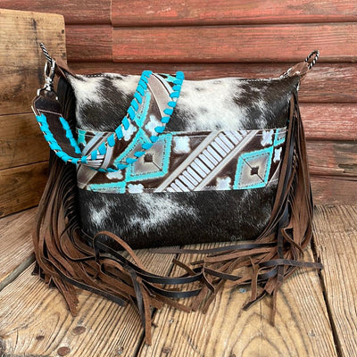 Annie - Black & White w/ Cocoa Navajo-Annie-Western-Cowhide-Bags-Handmade-Products-Gifts-Dancing Cactus Designs