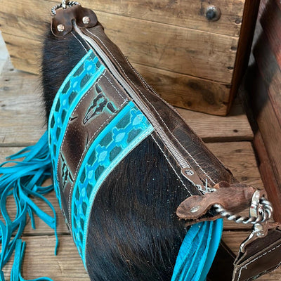 Annie - Black w/ Mint Chocolate Skulls-Annie-Western-Cowhide-Bags-Handmade-Products-Gifts-Dancing Cactus Designs