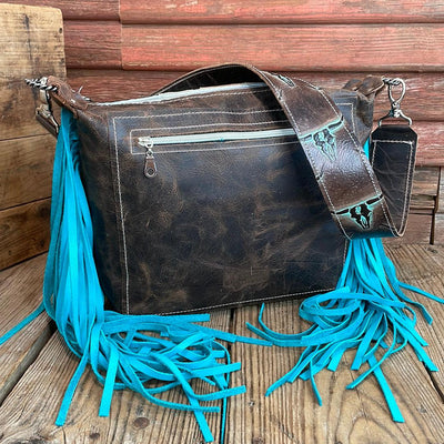 Annie - Black w/ Mint Chocolate Skulls-Annie-Western-Cowhide-Bags-Handmade-Products-Gifts-Dancing Cactus Designs