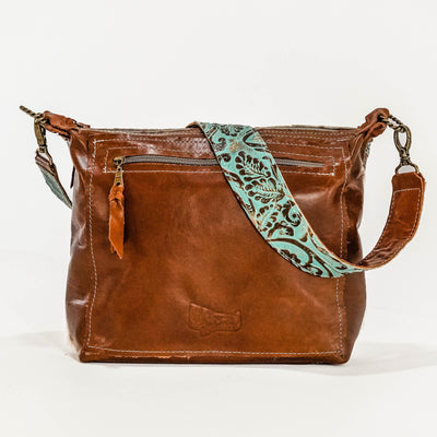 Annie - Fuzzy Longhorn w/ Turquoise Tool-Annie-Western-Cowhide-Bags-Handmade-Products-Gifts-Dancing Cactus Designs