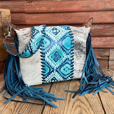 Annie - Grey Brindle w/ Glacier Park Aztec-Annie-Western-Cowhide-Bags-Handmade-Products-Gifts-Dancing Cactus Designs