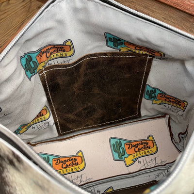 Annie - Grey Brindle w/ Turquoise Sand Tool-Annie-Western-Cowhide-Bags-Handmade-Products-Gifts-Dancing Cactus Designs