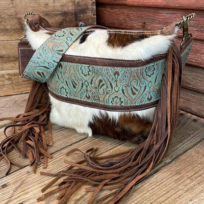 Annie - Tricolor w/ Venetian Tool-Annie-Western-Cowhide-Bags-Handmade-Products-Gifts-Dancing Cactus Designs