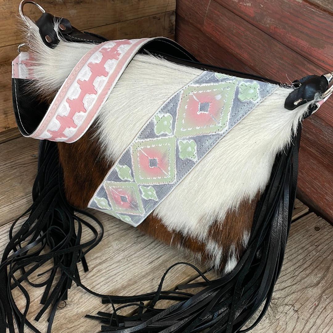 Annie - Tricolor w/ Watermelon Wine-Annie-Western-Cowhide-Bags-Handmade-Products-Gifts-Dancing Cactus Designs