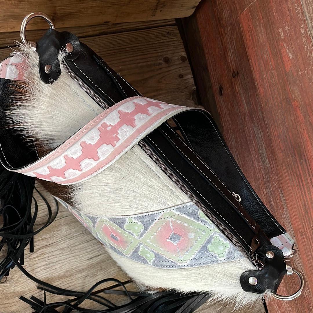 Annie - Tricolor w/ Watermelon Wine-Annie-Western-Cowhide-Bags-Handmade-Products-Gifts-Dancing Cactus Designs