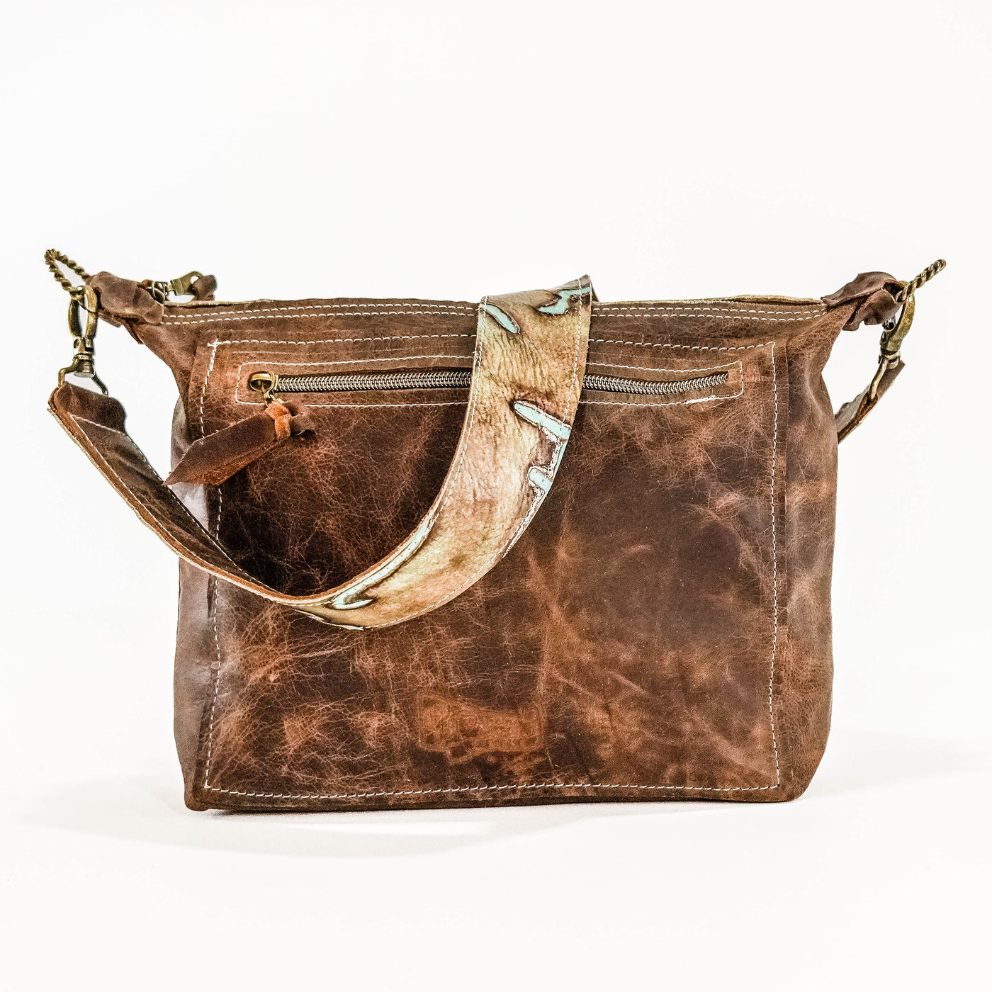 Annie - Watusi w/ Turquoise Brands-Annie-Western-Cowhide-Bags-Handmade-Products-Gifts-Dancing Cactus Designs