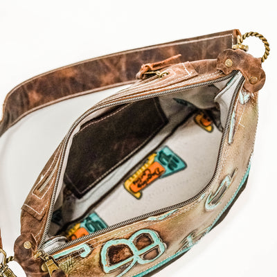 Annie - Watusi w/ Turquoise Brands-Annie-Western-Cowhide-Bags-Handmade-Products-Gifts-Dancing Cactus Designs