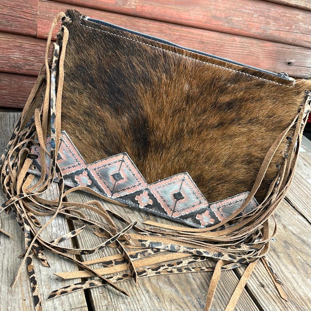Carly - Brindle w/ Adobe Navajo-Carly-Western-Cowhide-Bags-Handmade-Products-Gifts-Dancing Cactus Designs