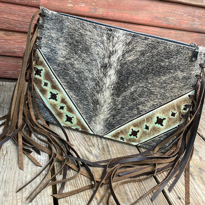 Carly - Brindle w/ Sage Navajo-Carly-Western-Cowhide-Bags-Handmade-Products-Gifts-Dancing Cactus Designs