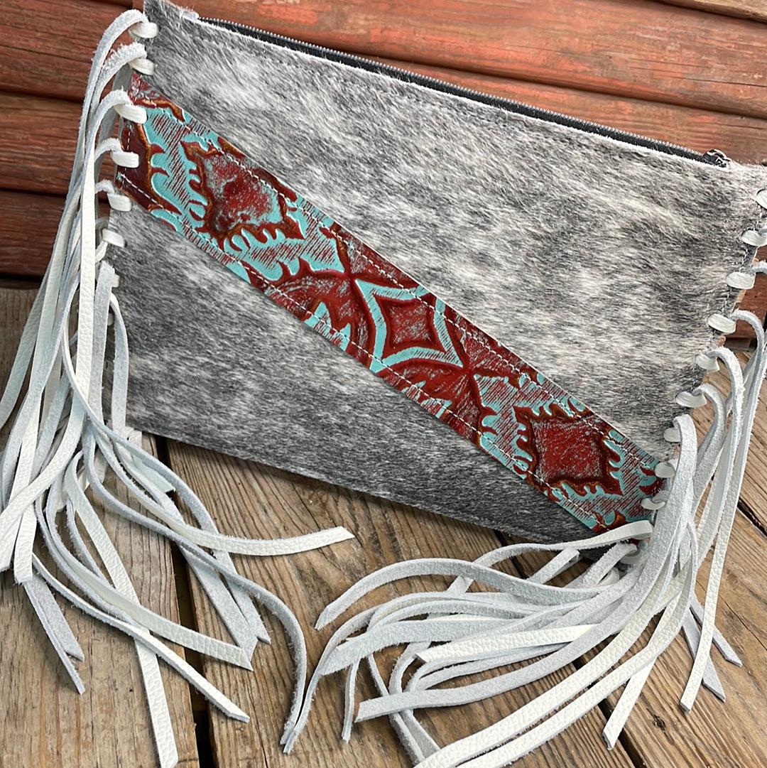 Carly - Grey Brindle w/ Patriot Laredo-Carly-Western-Cowhide-Bags-Handmade-Products-Gifts-Dancing Cactus Designs