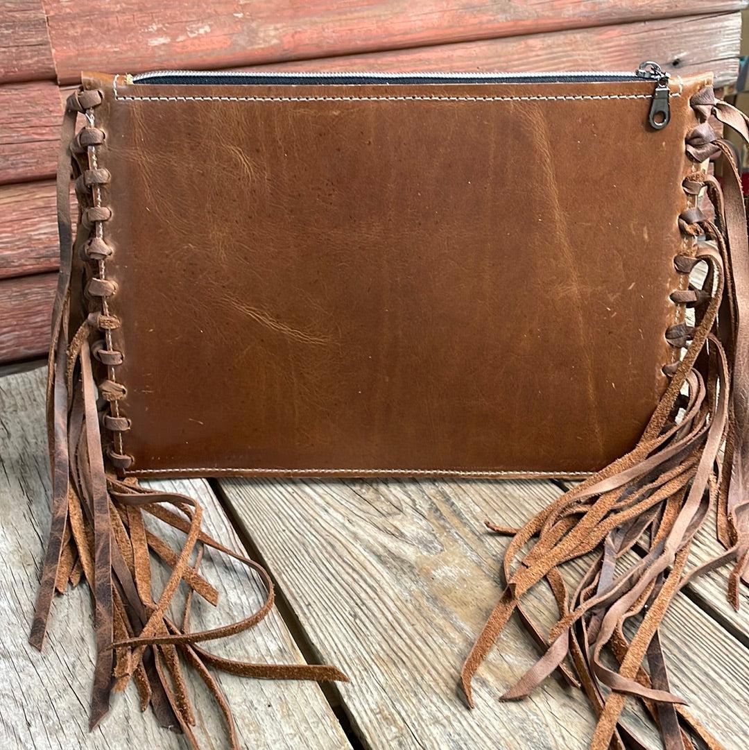 Carly - Waxed Leather w/ Wyoming Tool-Carly-Western-Cowhide-Bags-Handmade-Products-Gifts-Dancing Cactus Designs