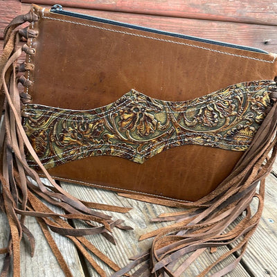 Carly - Waxed Leather w/ Wyoming Tool-Carly-Western-Cowhide-Bags-Handmade-Products-Gifts-Dancing Cactus Designs