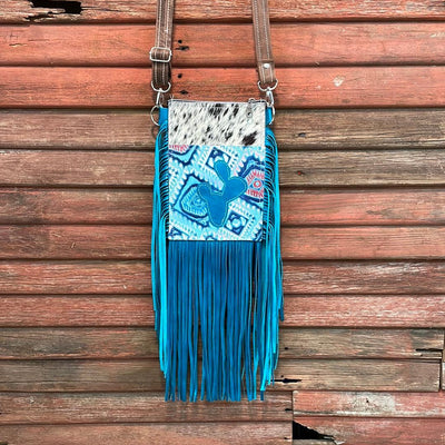 Carrie - Black & White w/ Tucson Sundown Aztec w/ cactus-Carrie-Western-Cowhide-Bags-Handmade-Products-Gifts-Dancing Cactus Designs