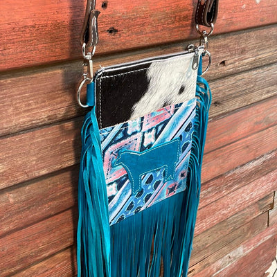 Carrie - Black & White w/ Tucson Sundown Navajo w/ Cow-Carrie-Western-Cowhide-Bags-Handmade-Products-Gifts-Dancing Cactus Designs