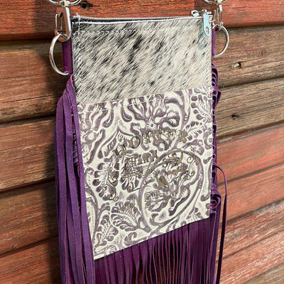 Carrie - Black & White w/ Twilight Tool w/ Engraving-Carrie-Western-Cowhide-Bags-Handmade-Products-Gifts-Dancing Cactus Designs