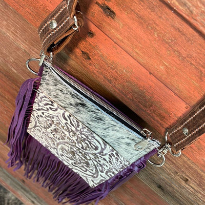Carrie - Black & White w/ Twilight Tool w/ Engraving-Carrie-Western-Cowhide-Bags-Handmade-Products-Gifts-Dancing Cactus Designs