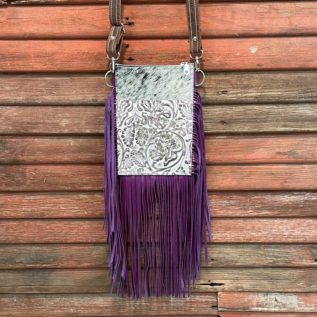 Carrie - Black & White w/ Twilight Tool w/ Engraving-Carrie-Western-Cowhide-Bags-Handmade-Products-Gifts-Dancing Cactus Designs