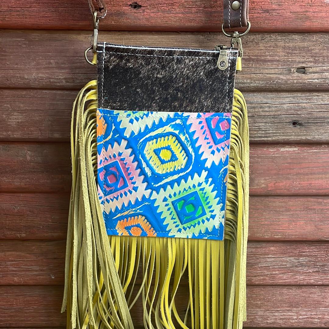 Carrie - Brindle w/ Neon Trip Aztec-Carrie-Western-Cowhide-Bags-Handmade-Products-Gifts-Dancing Cactus Designs