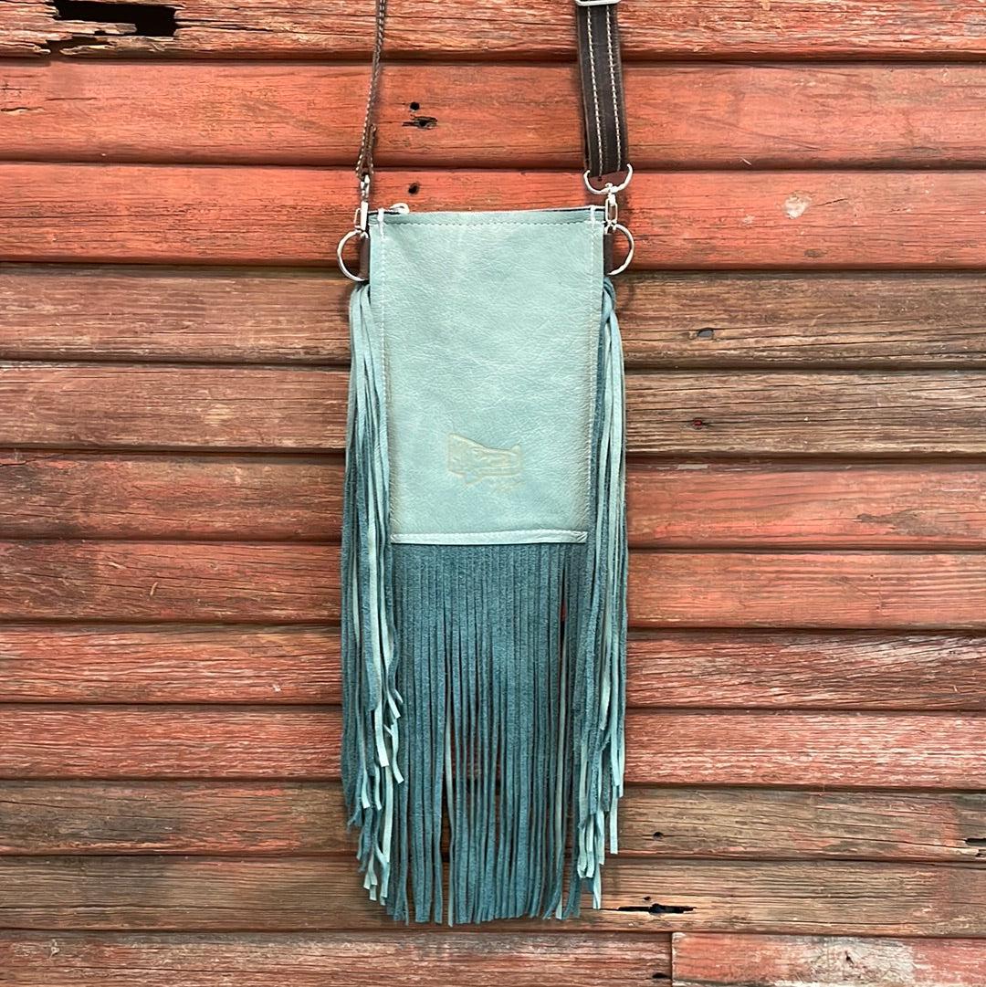 Carrie - Brindle w/ Turquoise Sand Croc-Carrie-Western-Cowhide-Bags-Handmade-Products-Gifts-Dancing Cactus Designs