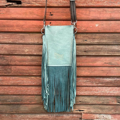 Carrie - Brindle w/ Turquoise Sand Croc-Carrie-Western-Cowhide-Bags-Handmade-Products-Gifts-Dancing Cactus Designs