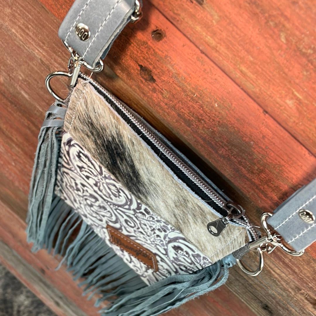 Carrie - Brindle w/ Twilight Tool w/ Wrangler patch-Carrie-Western-Cowhide-Bags-Handmade-Products-Gifts-Dancing Cactus Designs