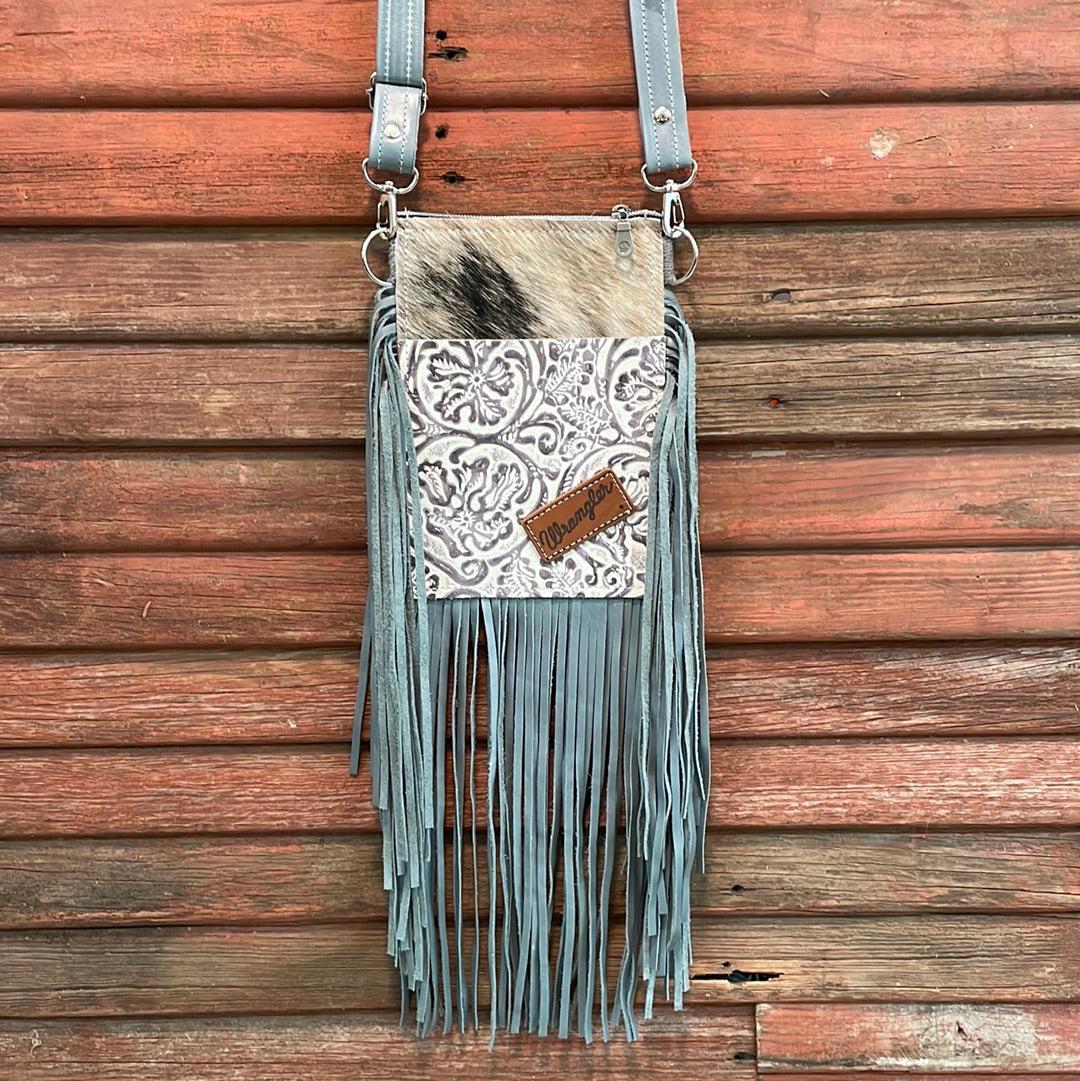 Carrie - Brindle w/ Twilight Tool w/ Wrangler patch-Carrie-Western-Cowhide-Bags-Handmade-Products-Gifts-Dancing Cactus Designs