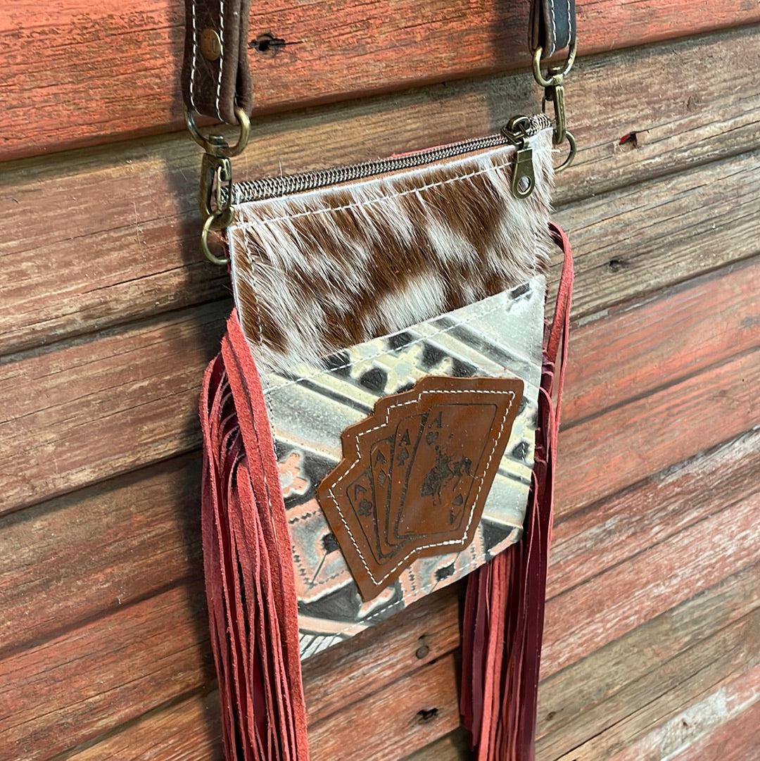 Carrie - Longhorn w/ Adobe Navajo w/ bucking aces-Carrie-Western-Cowhide-Bags-Handmade-Products-Gifts-Dancing Cactus Designs