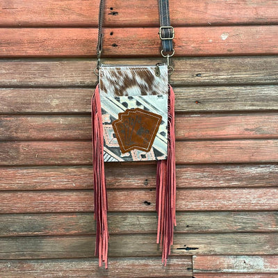 Carrie - Longhorn w/ Adobe Navajo w/ bucking aces-Carrie-Western-Cowhide-Bags-Handmade-Products-Gifts-Dancing Cactus Designs