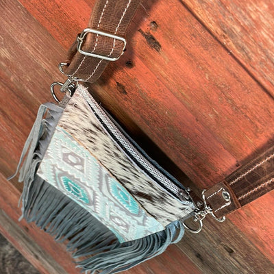 Carrie - Longhorn w/ Glacier Park Aztec-Carrie-Western-Cowhide-Bags-Handmade-Products-Gifts-Dancing Cactus Designs